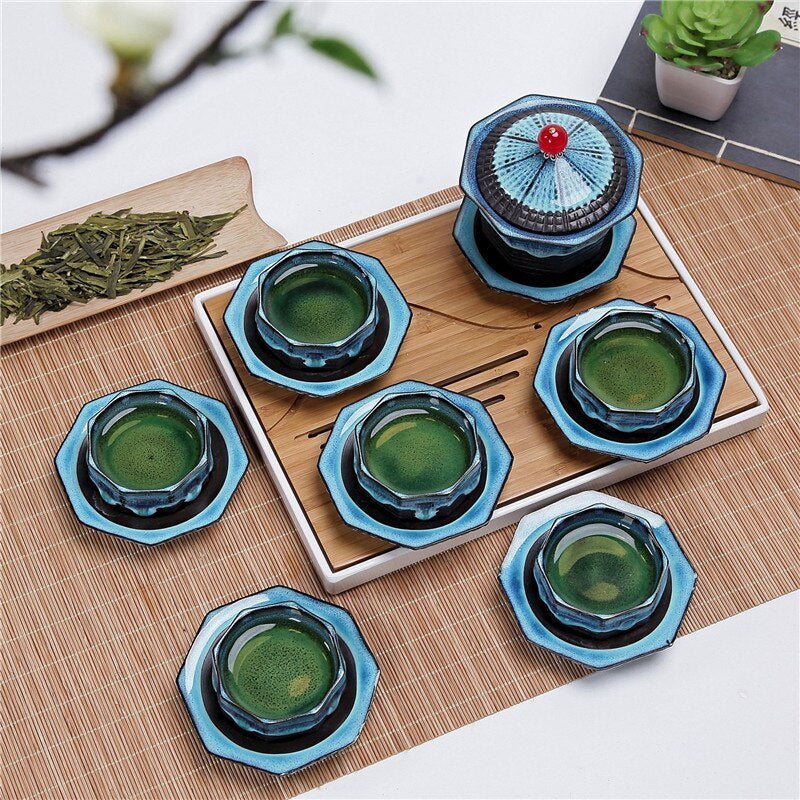 Creative Ceramic Tea Set Porcelain Teapot Teacups Trays Teaware Portable Travel Drinkware