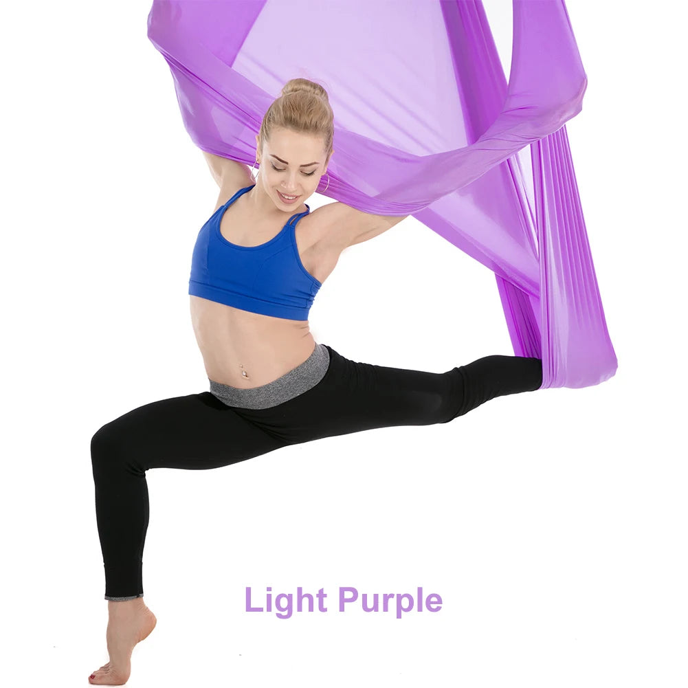 4M x 2.8M Aerial Yoga Hammock Low Stretch Yoga Swing for Improved Yoga Inversions Flexibility Core Strength Body Building