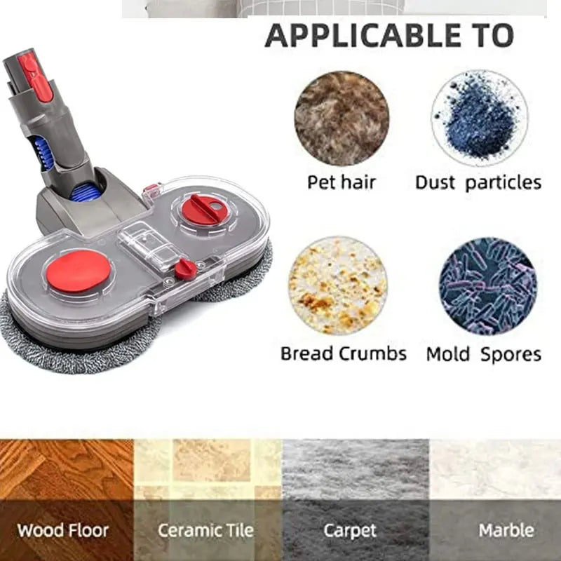 Electric Mop Head Kit For Dyson V7 V8 V10 V11 V15Gen5 Vacuum Cleaner Part Mop Attachment With Water Reservoir Cleaning Rag Cloth