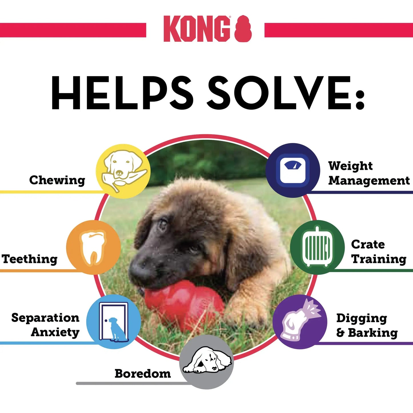 KONG Puppy - Natural Teething Rubber Chew Toy for Dogs - Stuffable Dog Toy for Extended Playtime - Chew & Fetch Toy for Puppies