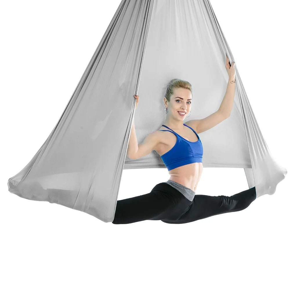 4M x 2.8M Aerial Yoga Hammock Low Stretch Yoga Swing for Improved Yoga Inversions Flexibility Core Strength Body Building