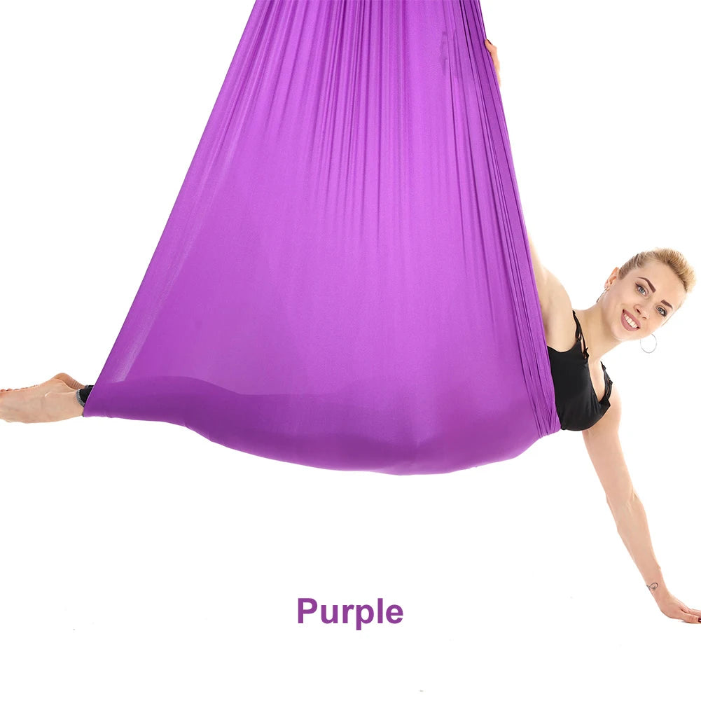 4M x 2.8M Aerial Yoga Hammock Low Stretch Yoga Swing for Improved Yoga Inversions Flexibility Core Strength Body Building