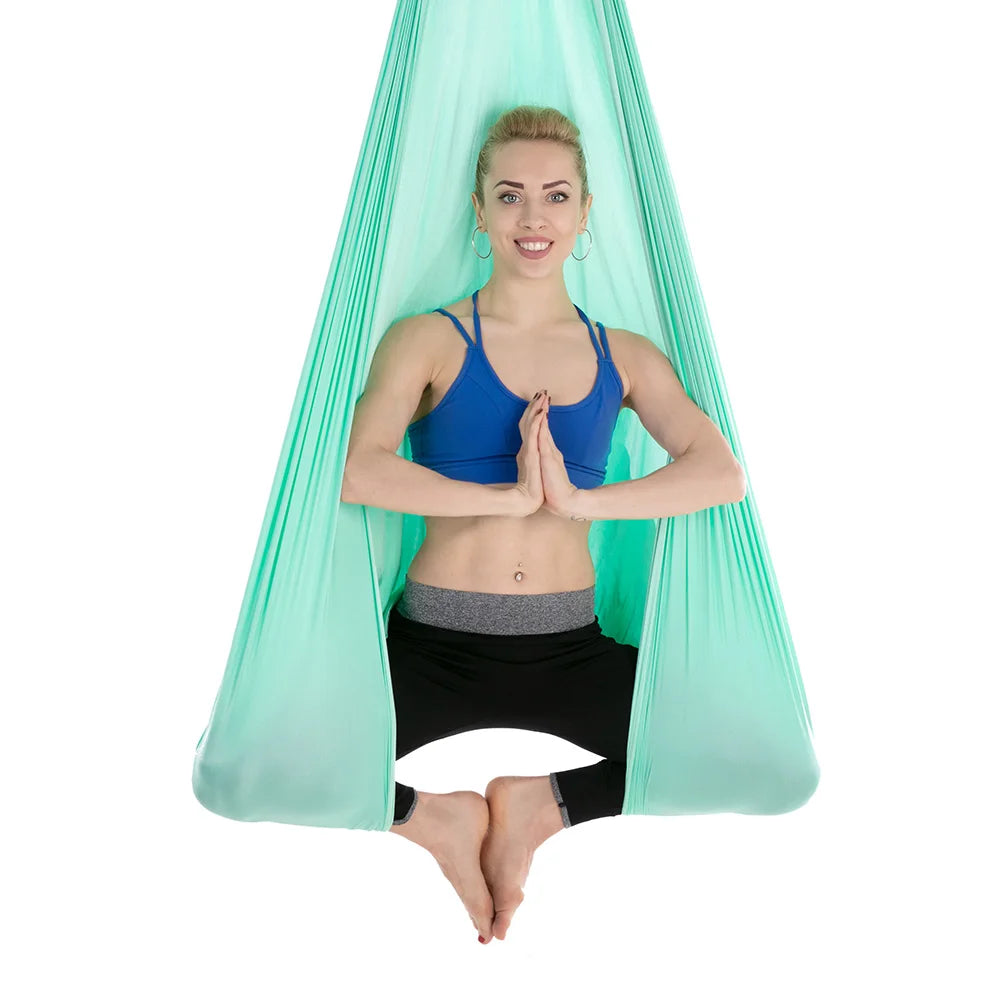 4M x 2.8M Aerial Yoga Hammock Low Stretch Yoga Swing for Improved Yoga Inversions Flexibility Core Strength Body Building