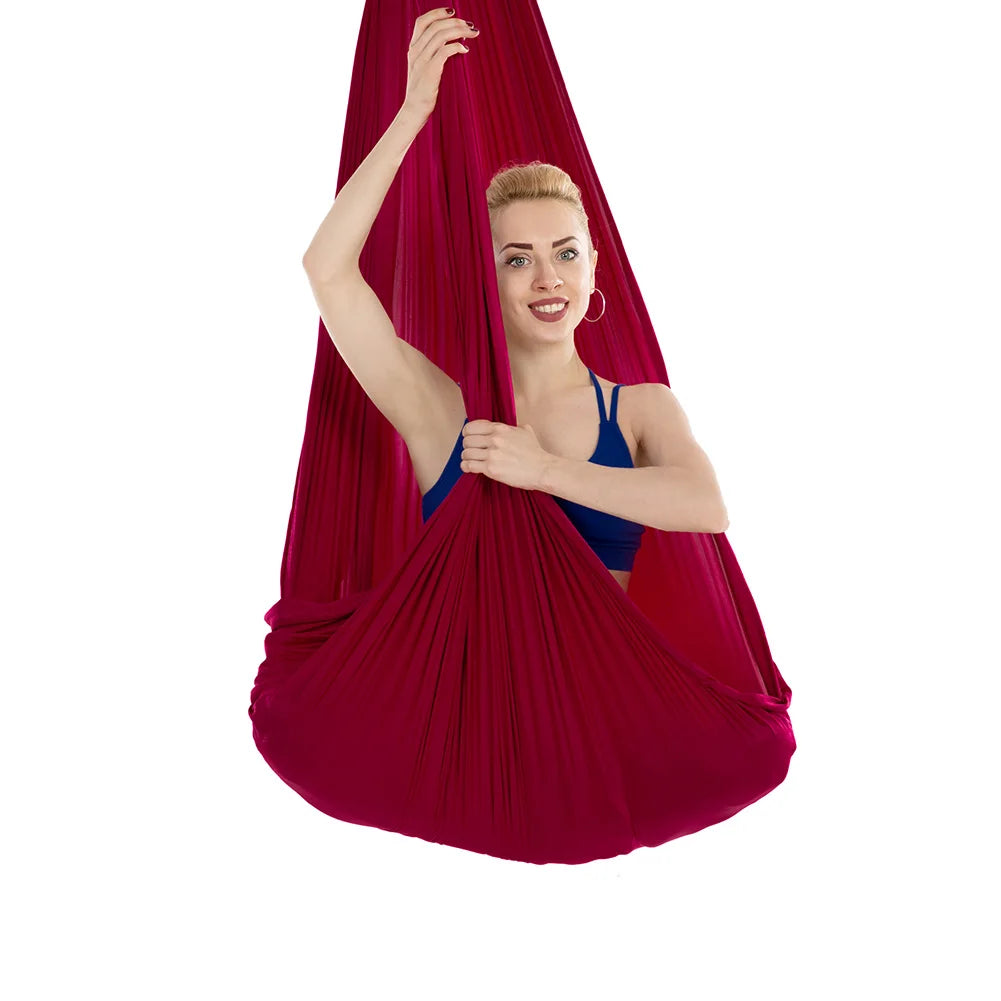 4M x 2.8M Aerial Yoga Hammock Low Stretch Yoga Swing for Improved Yoga Inversions Flexibility Core Strength Body Building
