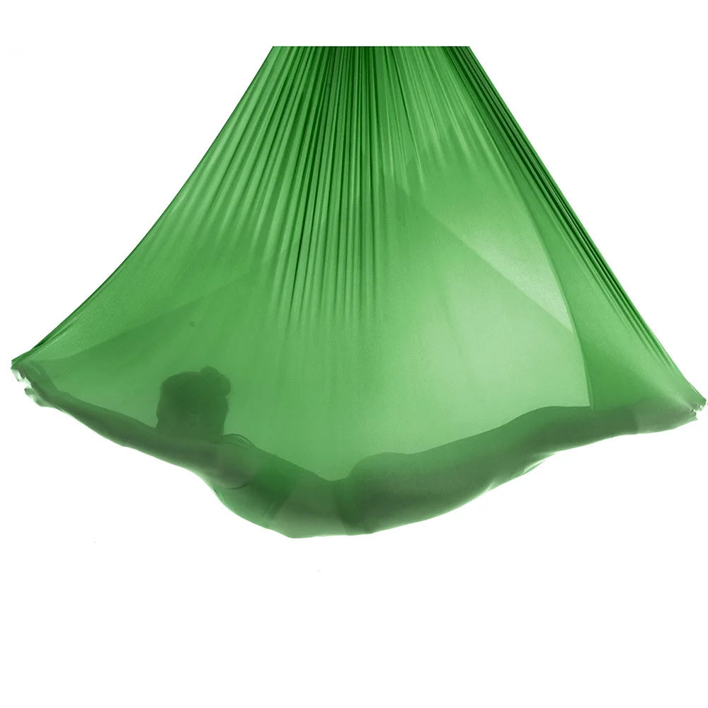 Aerial Yoga Hammock Set Fitness Pilates Silk Fabric Yoga Swing 5.5 Yards Include Carabiners Daisy Chain for Inversion Exercises