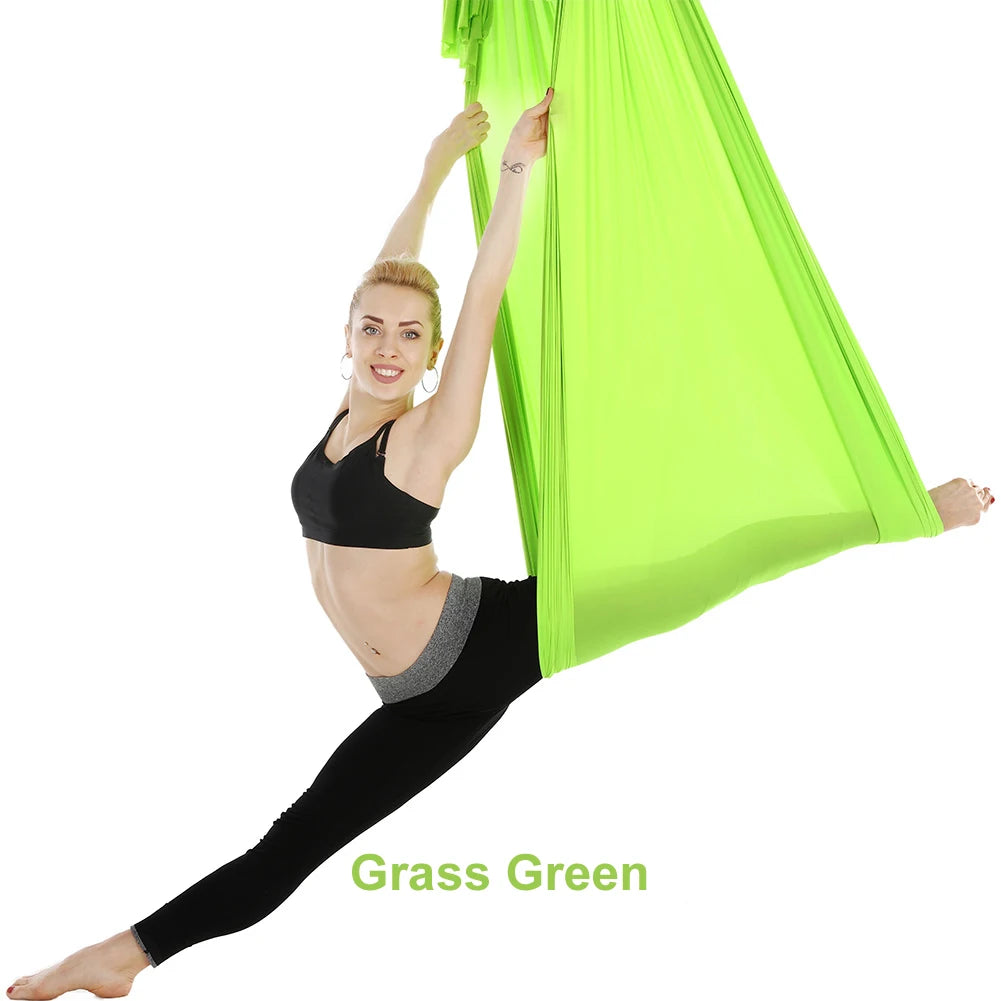 4M x 2.8M Aerial Yoga Hammock Low Stretch Yoga Swing for Improved Yoga Inversions Flexibility Core Strength Body Building