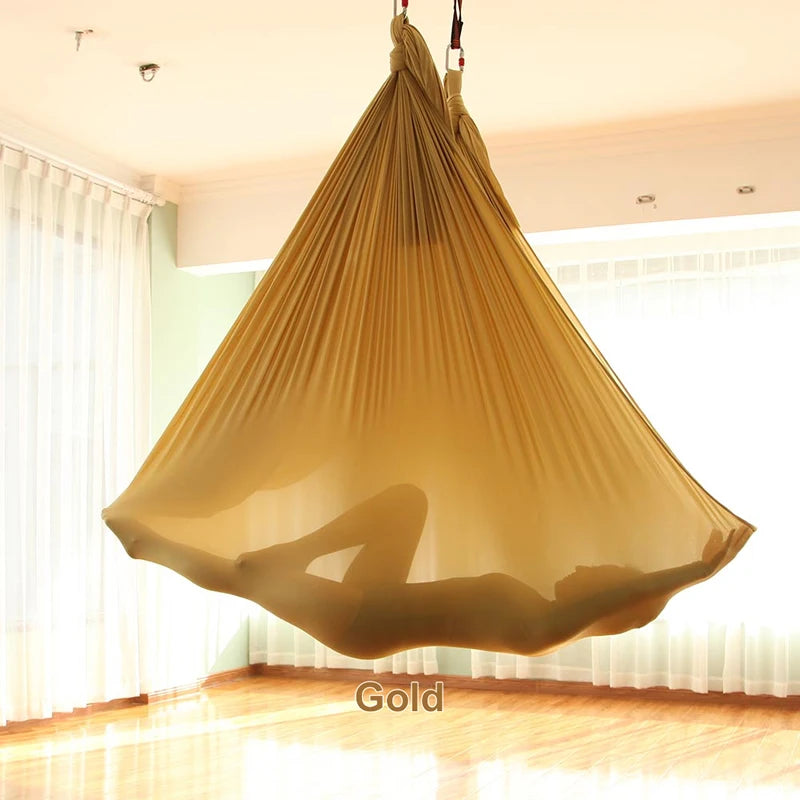 4M x 2.8M Aerial Yoga Hammock Low Stretch Yoga Swing for Improved Yoga Inversions Flexibility Core Strength Body Building