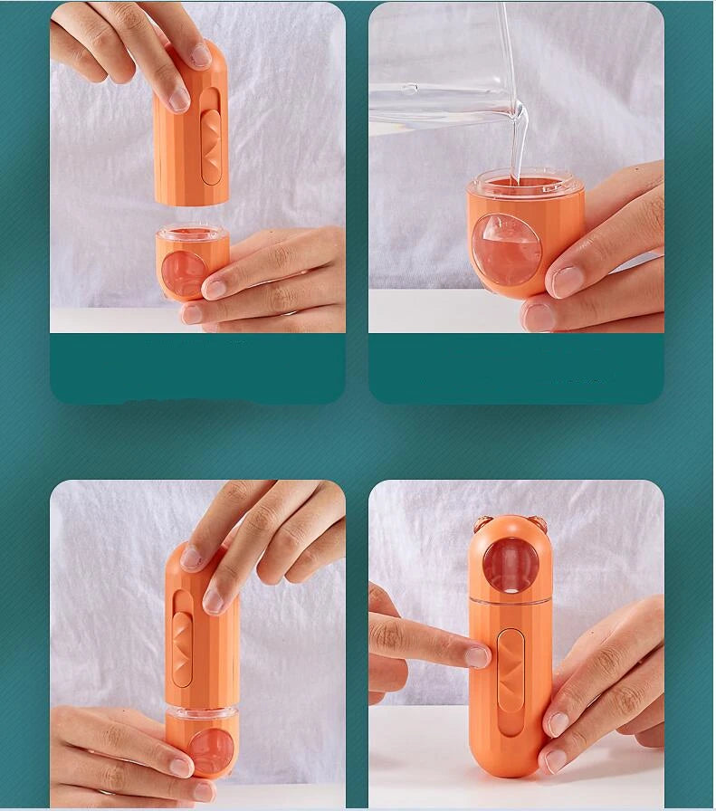 Nano Facial Mister,Portable Cool Mist Facial Steamer Handy Mist Sprayer for Face Moisturizing & Hydrating Mini USB Rechargeable