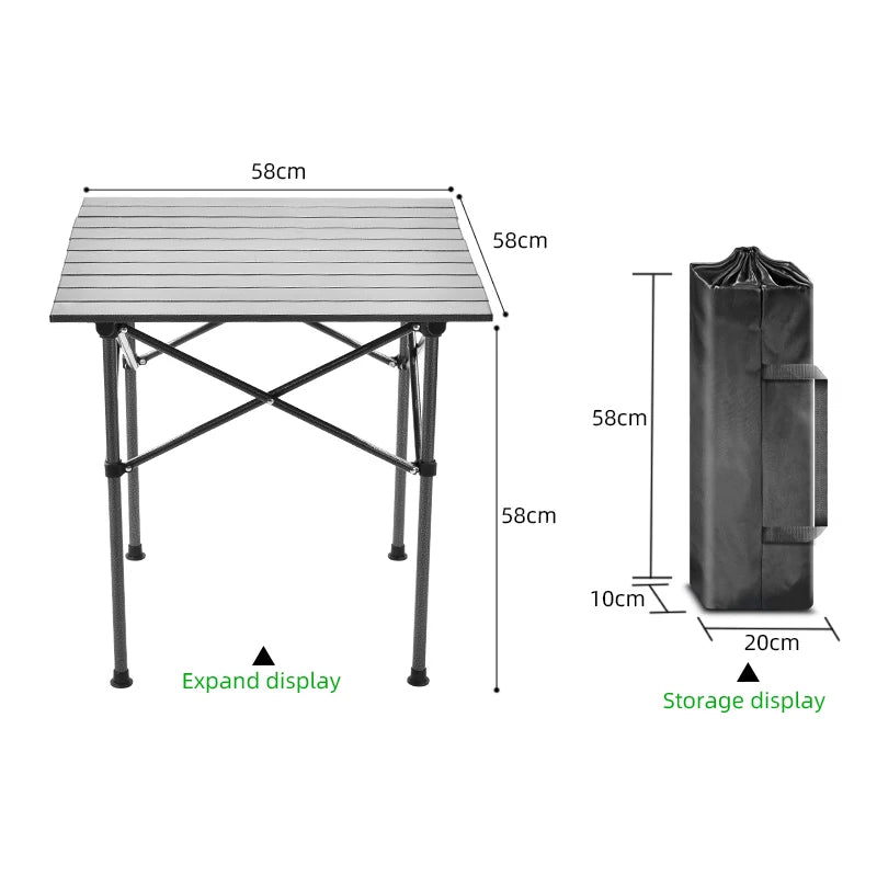 Camping Folding Table Hiking Portable Picnic Tourist Backpacking Lightweight Barbecue Equipment Supplies Homful Collapsible