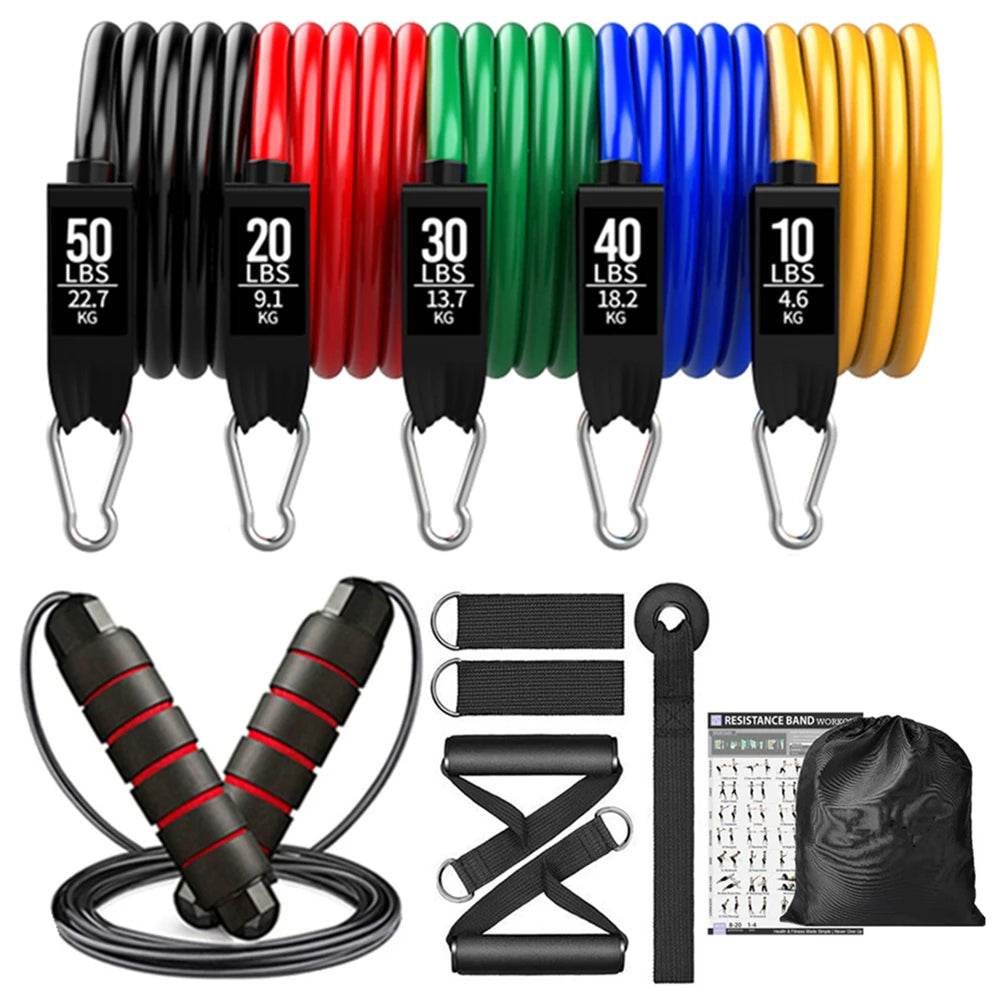 360lb Resistance Bands Pull Rope Set Expander Yoga Exercise Fitness Rubber Tubes Band Stretch Training Home Gyms Workout Elastic