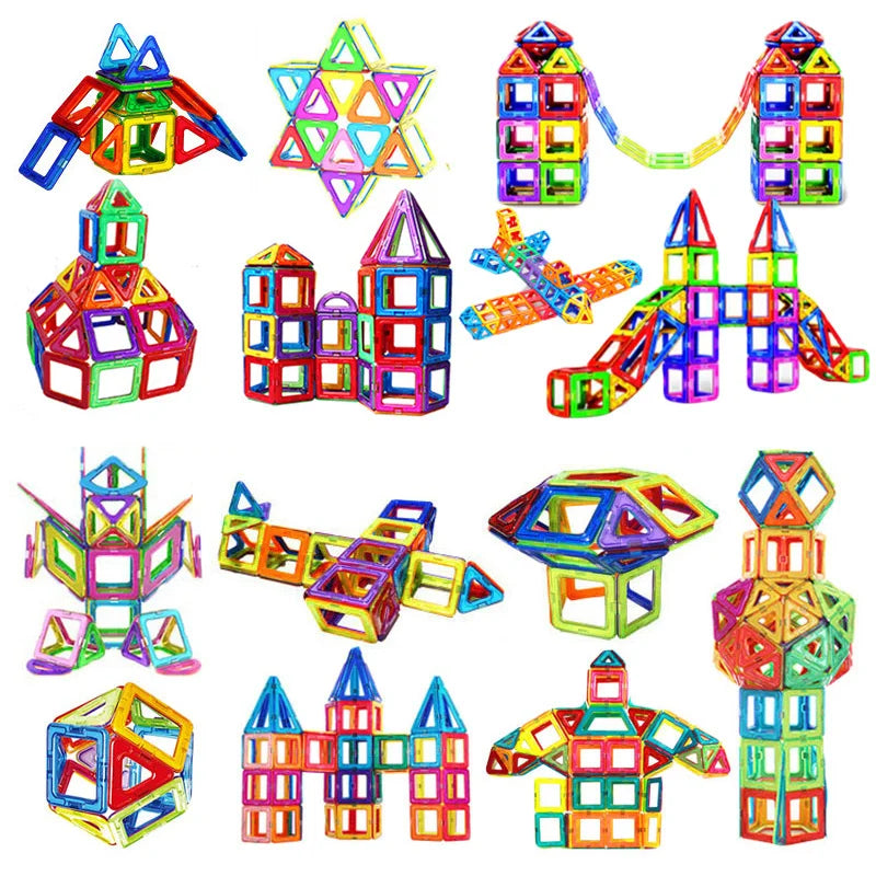 30-168PCS Medium Size Magnetic Building Blocks Magnet Designer Construction Set Montessori Educational Toys For Kids Gifts