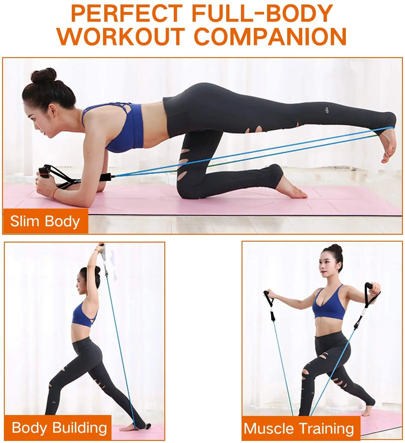 Resistance Bands Set Workout Exercise Fitness Gym Set Bands for Musle Training Physical Therapy Shape Body Workout From Home