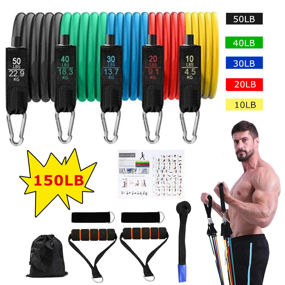 Resistance Bands Set Workout Exercise Fitness Gym Set Bands for Musle Training Physical Therapy Shape Body Workout From Home