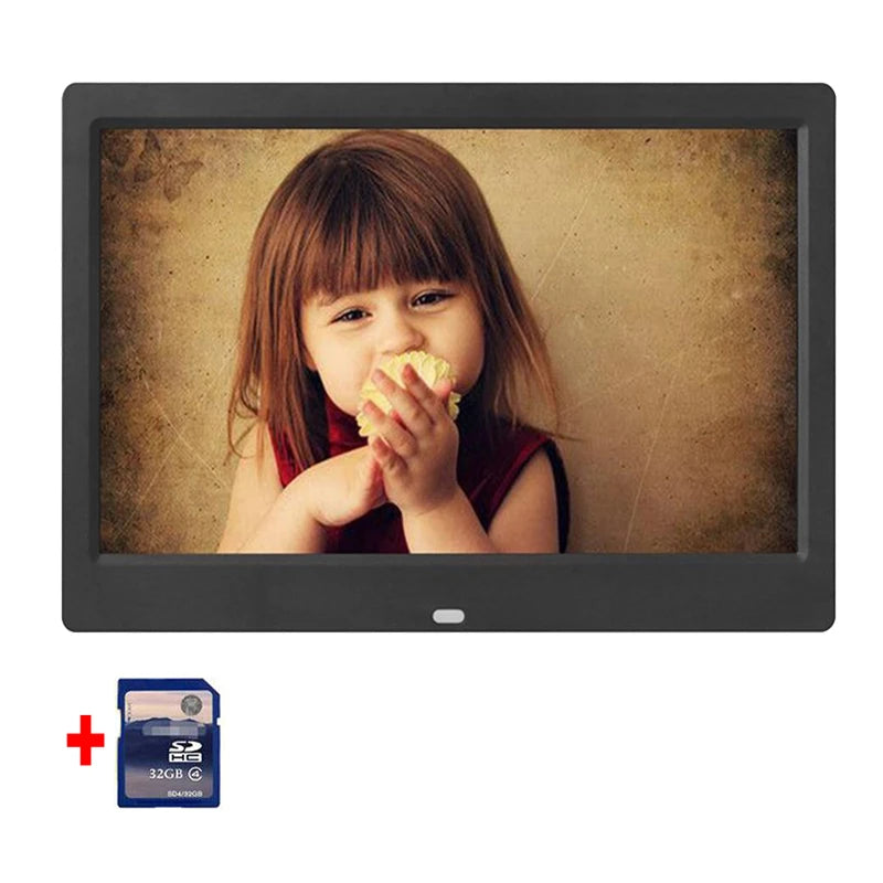 10"Digital Picture Photo Frame IPS Full-View Screen Photo Album 1280*800 Clock Calendar Video Player good gift