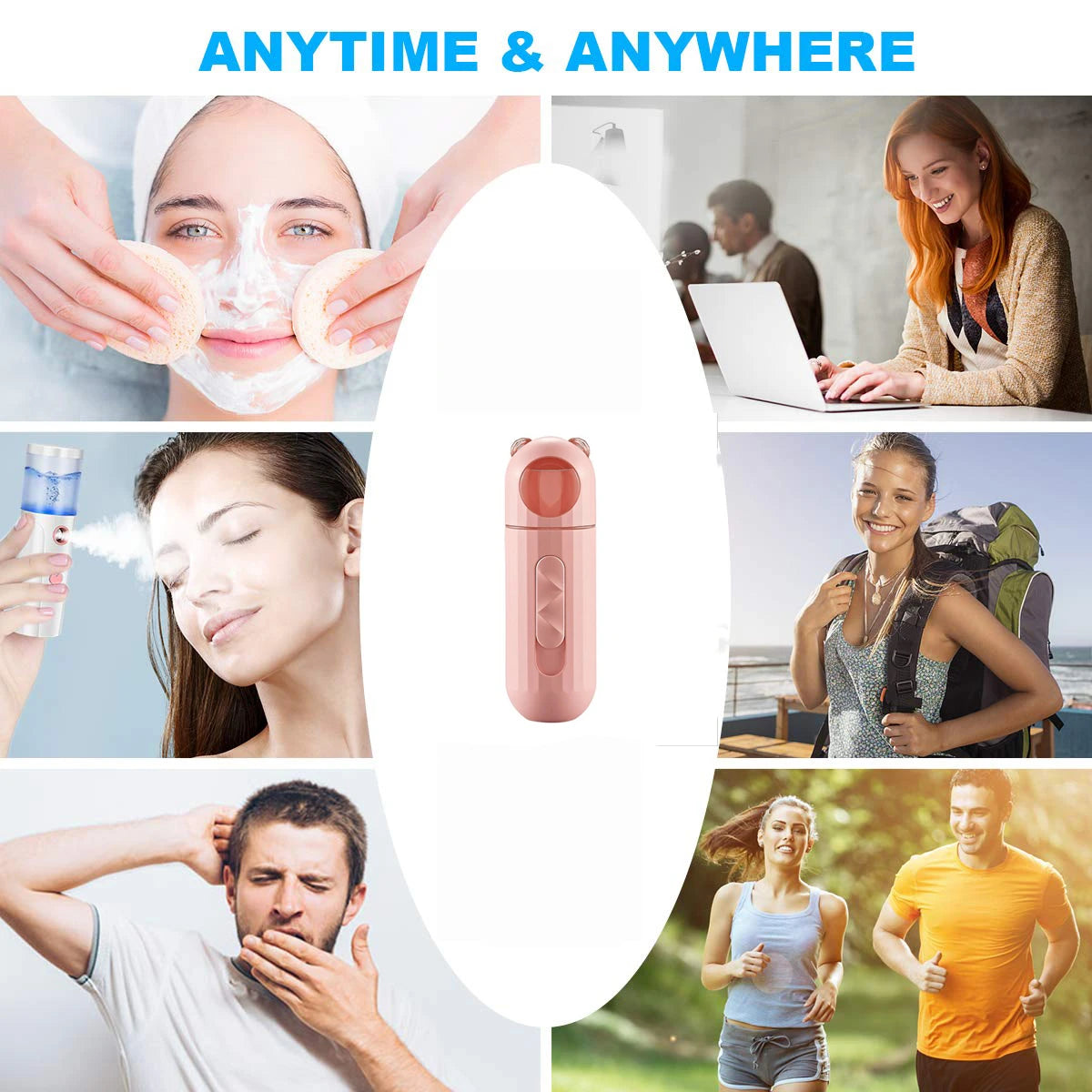 Nano Facial Mister,Portable Cool Mist Facial Steamer Handy Mist Sprayer for Face Moisturizing & Hydrating Mini USB Rechargeable