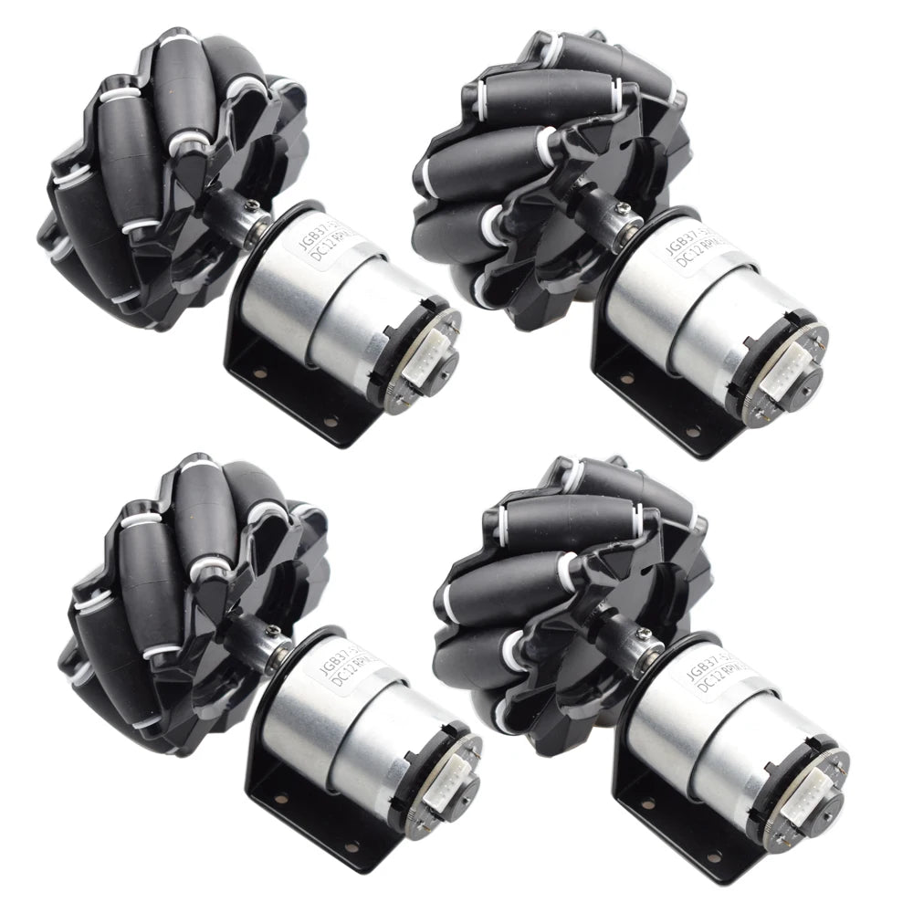 15KG Load 80mm Omni Mecanum Wheel with 4pcs 12V DC Speed Encoder Motor for Arduino Raspberry Pi DIY Robot Car STEM Toy Parts