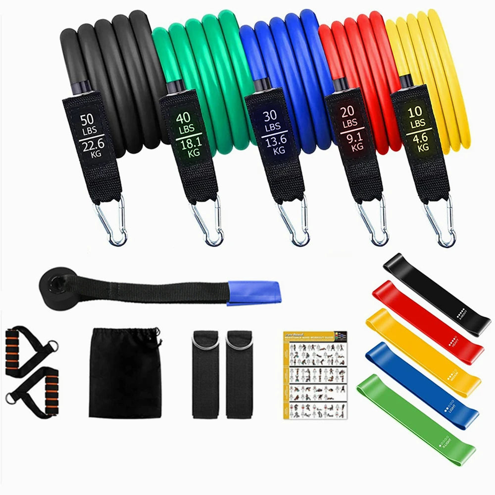 Resistance Bands Set Workout Exercise Fitness Gym Set Bands for Musle Training Physical Therapy Shape Body Workout From Home