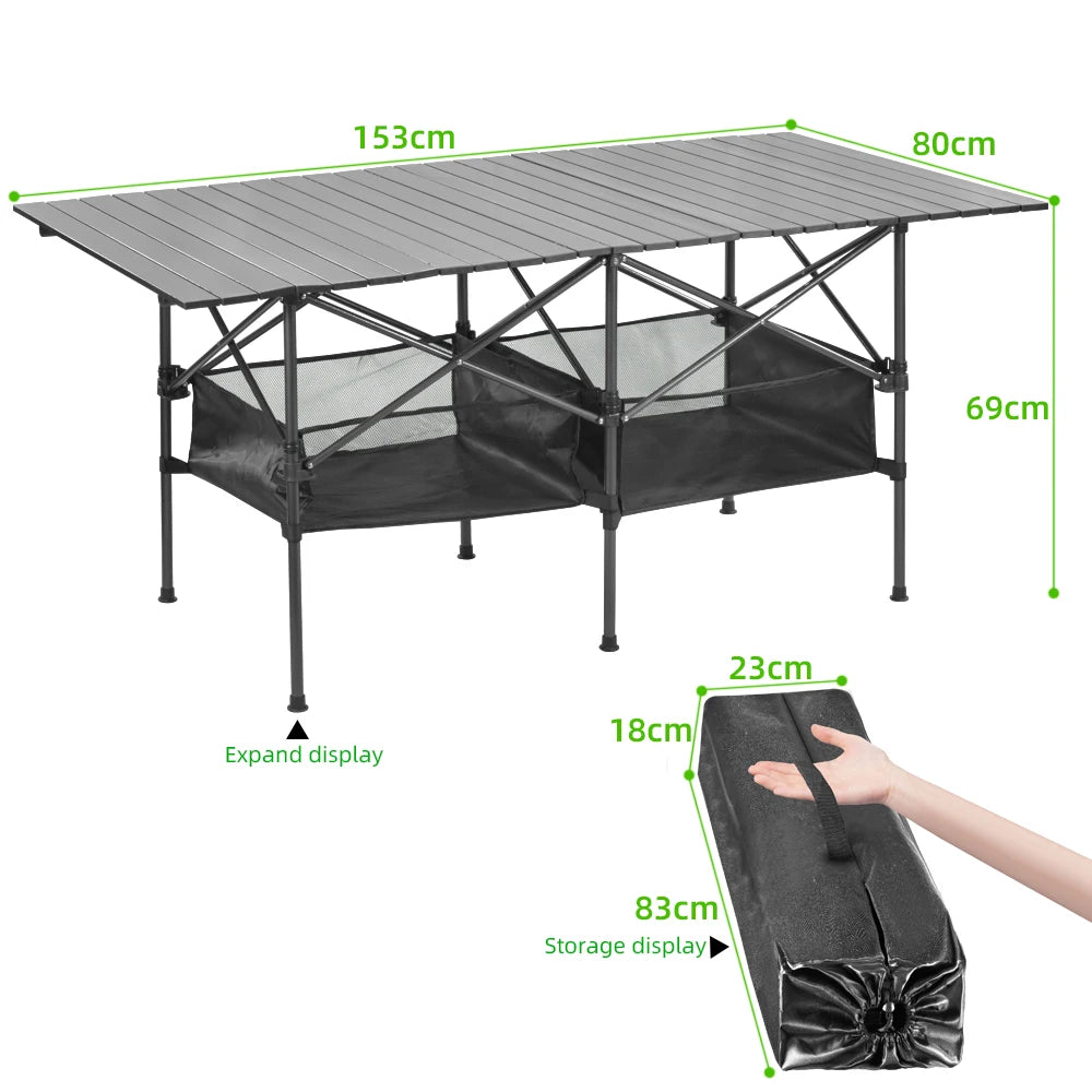 Camping Folding Table Hiking Portable Picnic Tourist Backpacking Lightweight Barbecue Equipment Supplies Homful Collapsible