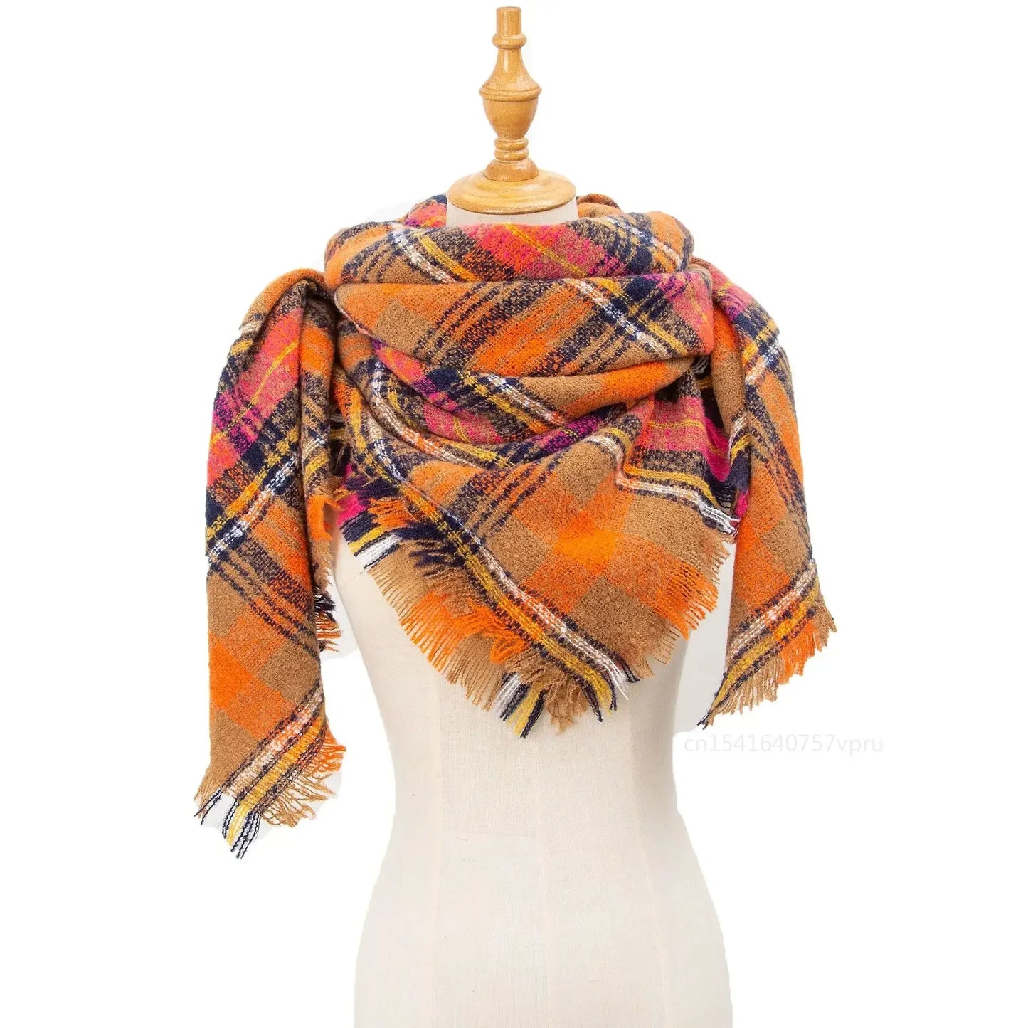 Newest Designer Scarf women luxury Plaid Scarves Shawls Brand Knitted Cashmere Bufandas Invierno Mujer Fashion Bandana Wrap