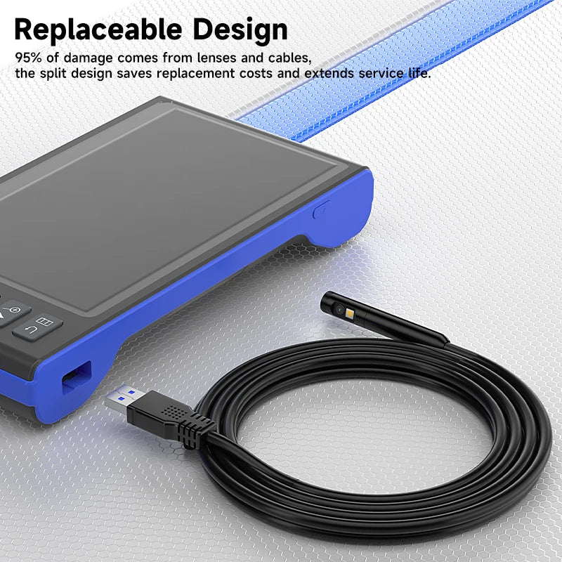 7 Inch IPS Screen Endoscope HD1080P Single Dual Triple HD1920 5MP Autofocus Camera USB Plug Car Inspection Borescope Take Photo
