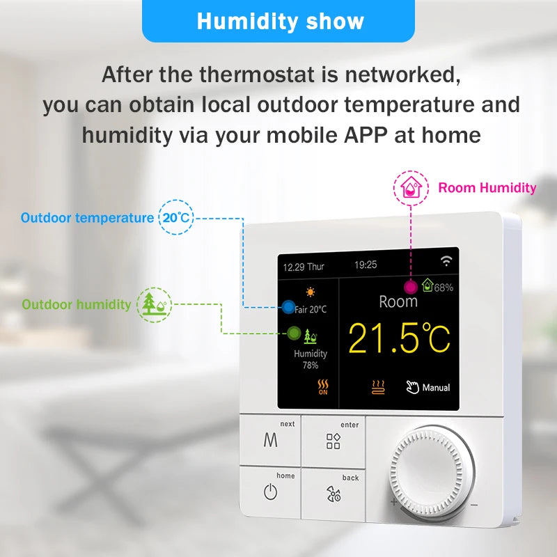 Tuya Wifi Heating Thermostat Smart Thermostat Gas Boiler UnderFloor Heating Digital Temperature Controller Alexa Google Home