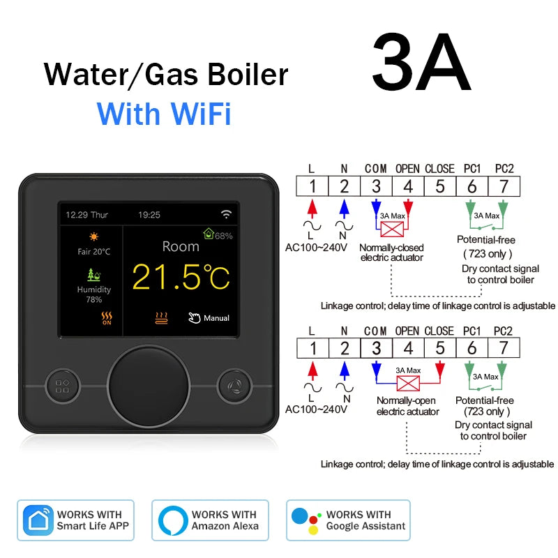 Tuya Smart Home Wifi Thermostat Floor Heating Thermostat Wifi Tuya Floor Heating Controller 220V Alexa Google Assistant Home