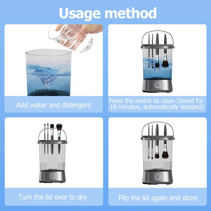 Automatic Electric Makeup Brush Cleaner Update 3 In 1 Spinner Makeup Brush Holder Women Cleaning Brush Washer Quick Dry Machine