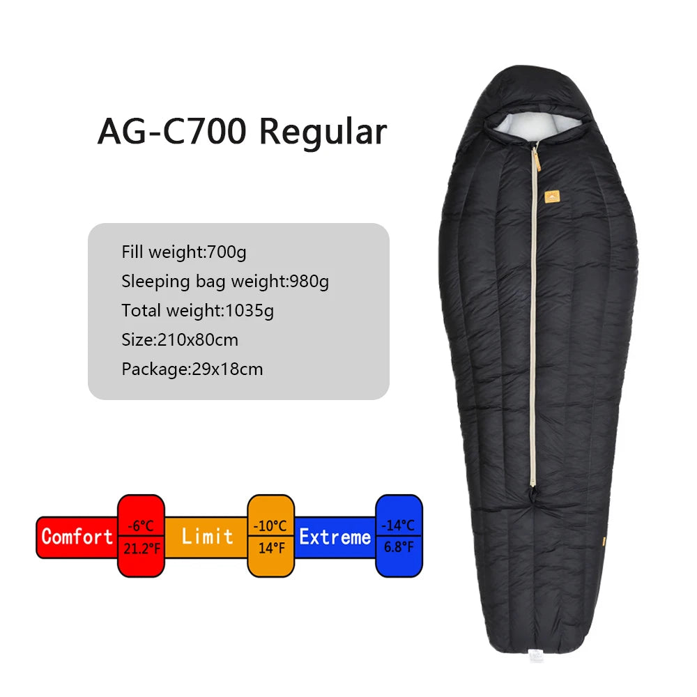 10D/7D Ultralight Down Sleeping Bag 800FP Dwon Outdoor Camping Hiking Sleeping Bags for Backpacking Adult Tourist