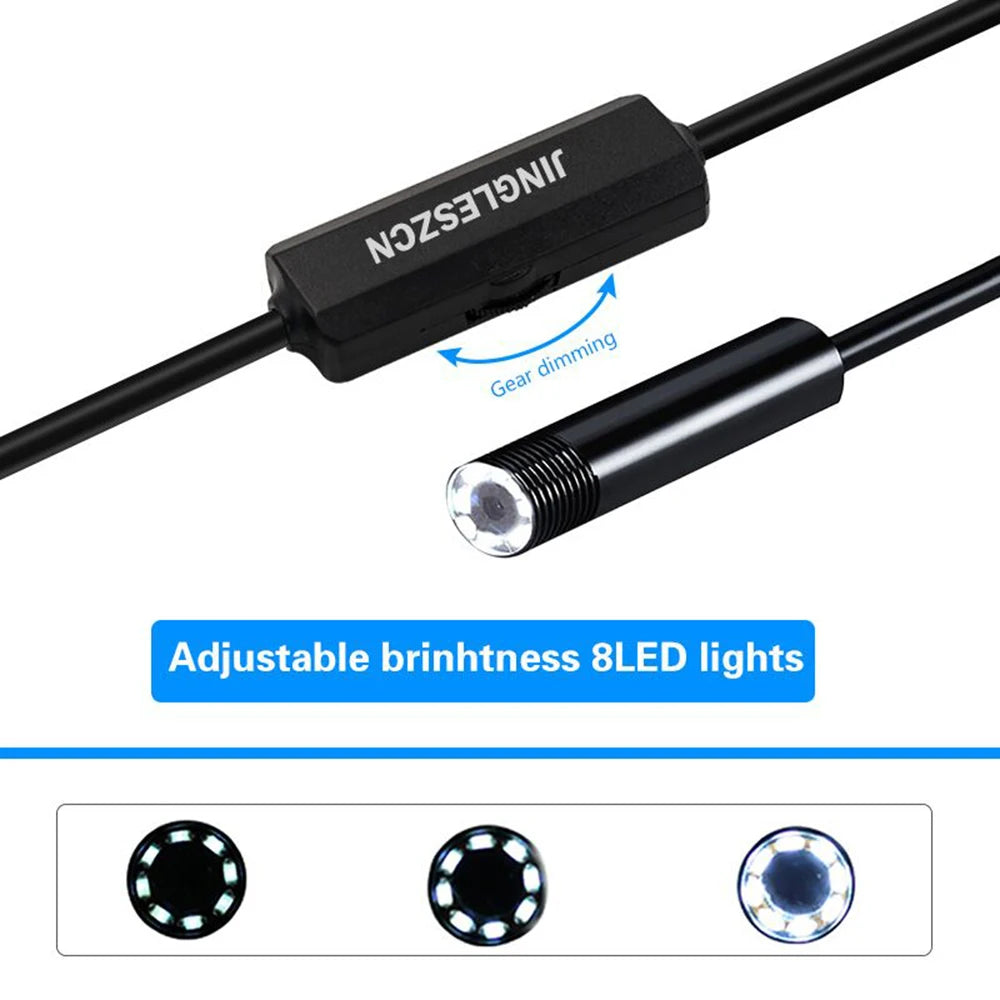Wireless Endoscope USB Inspection Borescope Camera 1200P HD Wifi Snake Automobile Camera IP68 with 8 LED for Android IOS PC