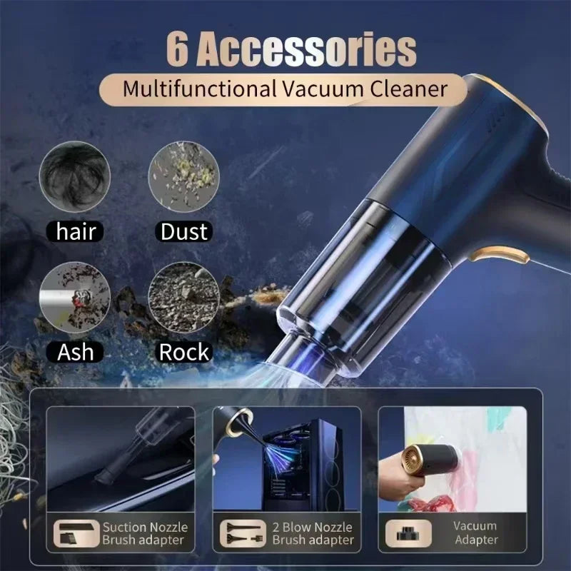 CENRR Mini Car Vacuum Cleaner Cordless Powerful Wireless Car Cleaner HandHeld Portable Vacuum Cleaner for CarCleaning Machine