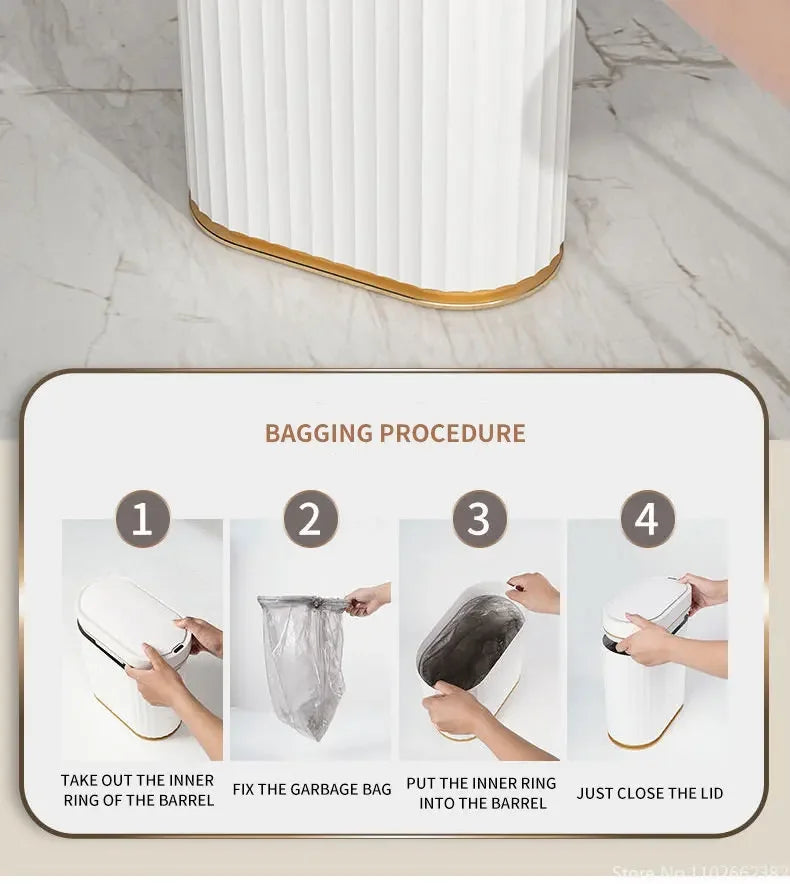 Electronic Automatic Smart Sensor Garbage Bin Household 7L/9L Smart Trash Can Toilet Waste Garbage Can for Kitchen Bathroom