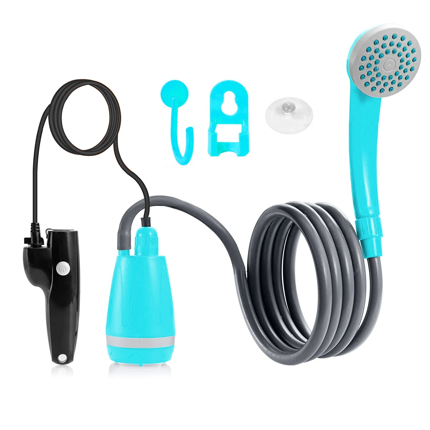 Outdoor Portable Camping Shower Kit with 2.5-3.5L/min Water Discharge 2m Hose USB Charging 30-60min Battery Life Camp Shower