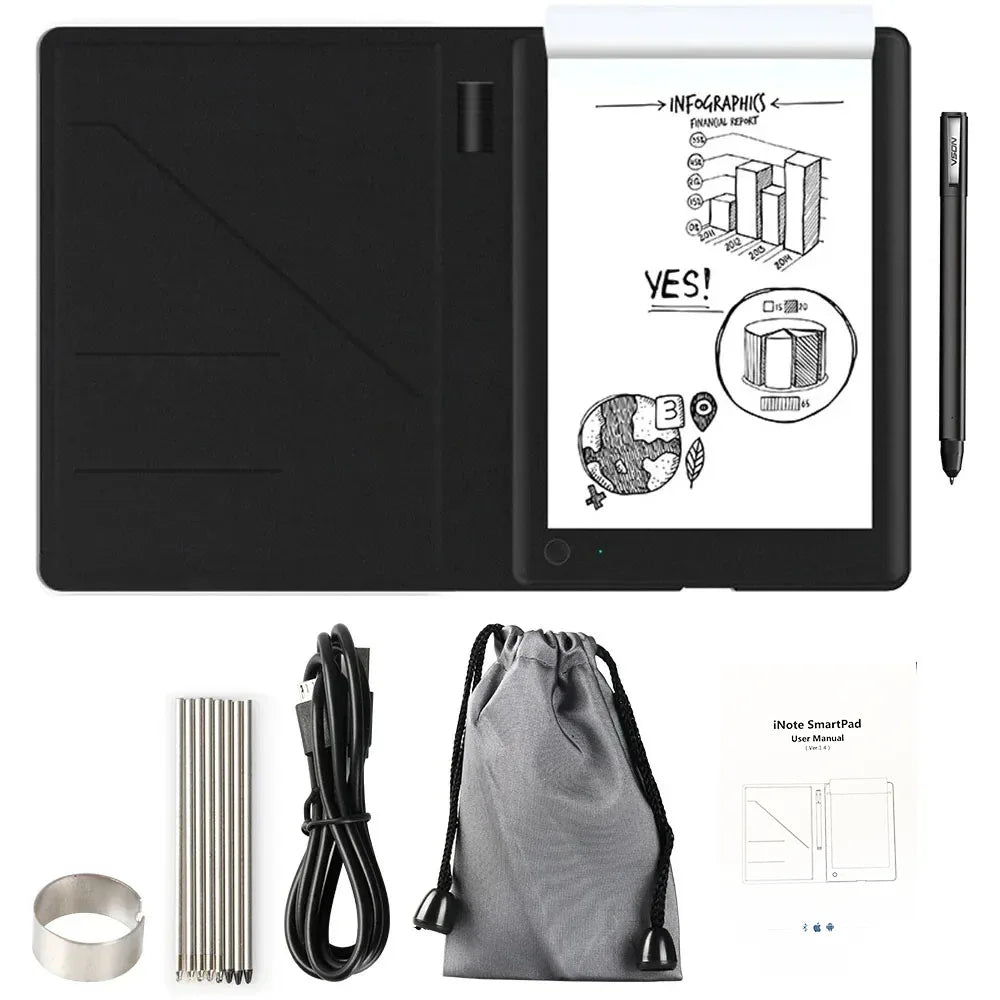 Aulidtech 10 Inch Bluetooth Smart Digital Notebook Paper Writing Tablet Pad Smart Notepad Hand Writing Board A5 Paper