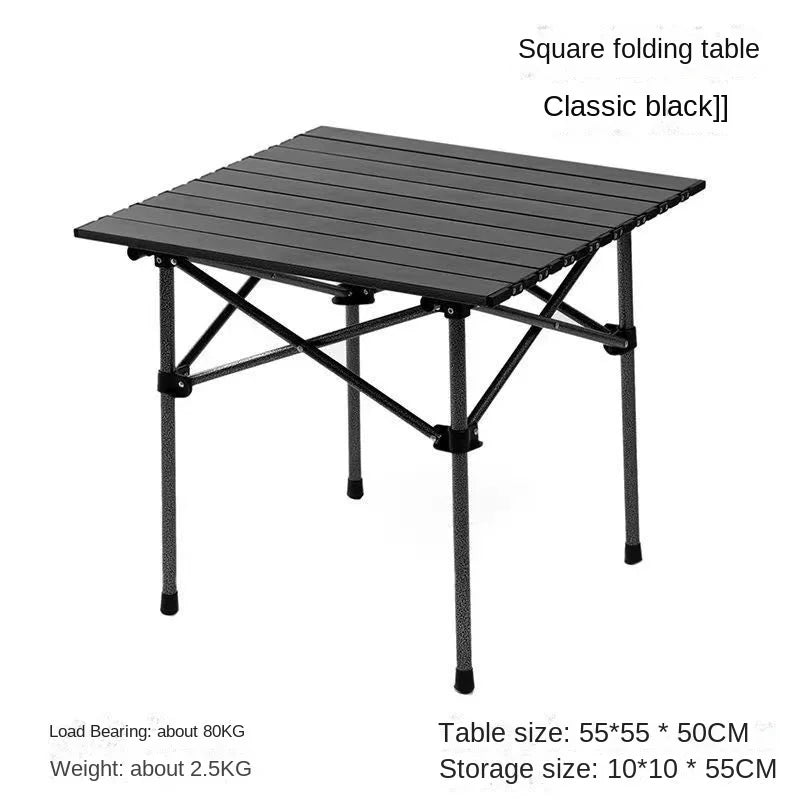Outdoor Tables With Chairs Aluminum Alloy Portable Folding Cable Light Leisure Egg Roll Table Camping Picnic Vehicle Car Mobile