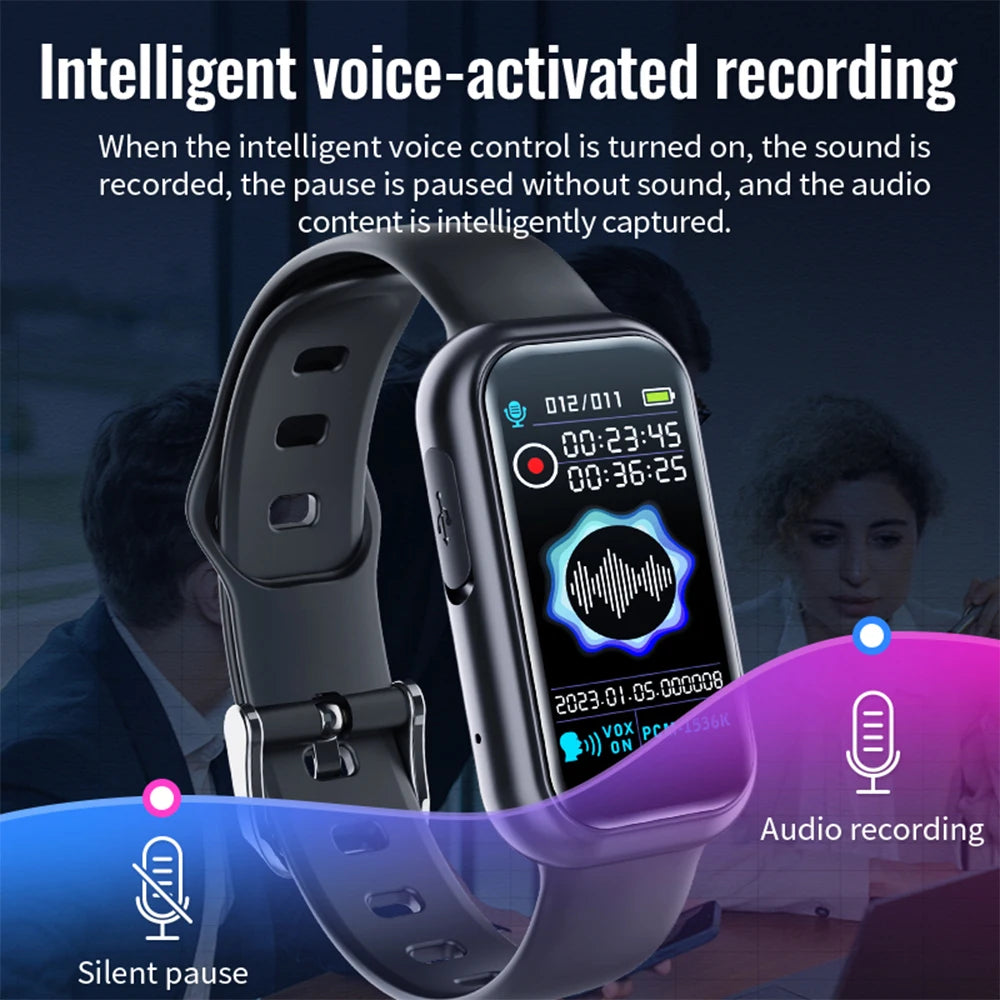 S16 Digital Voice Recorder 8G 16G 32G 64G Wrist Watch Audio Dictaphone Voice Activated Noise Reduction Recording WAV MP3 Player