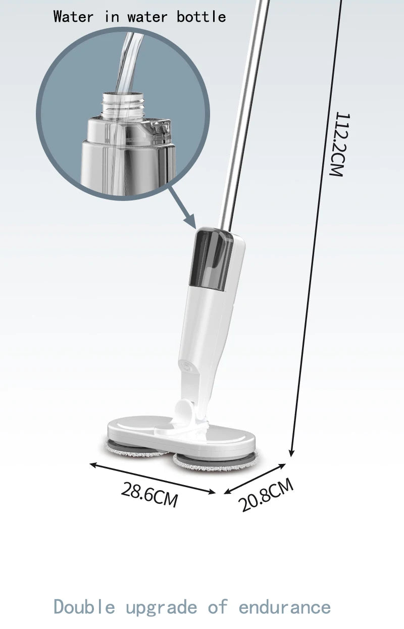 Electric Mop Dual-Motor Low Noise Electric Spin Mop with Water Tank USB Charging Cordless Handheld Mops Floor Cleaning Tool