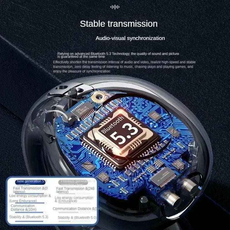 NEW T75 Wireless Bluetooth Bone Conduction Headphones Clip Ear Design Noise Canceling HD Call Sports Gaming Earbuds