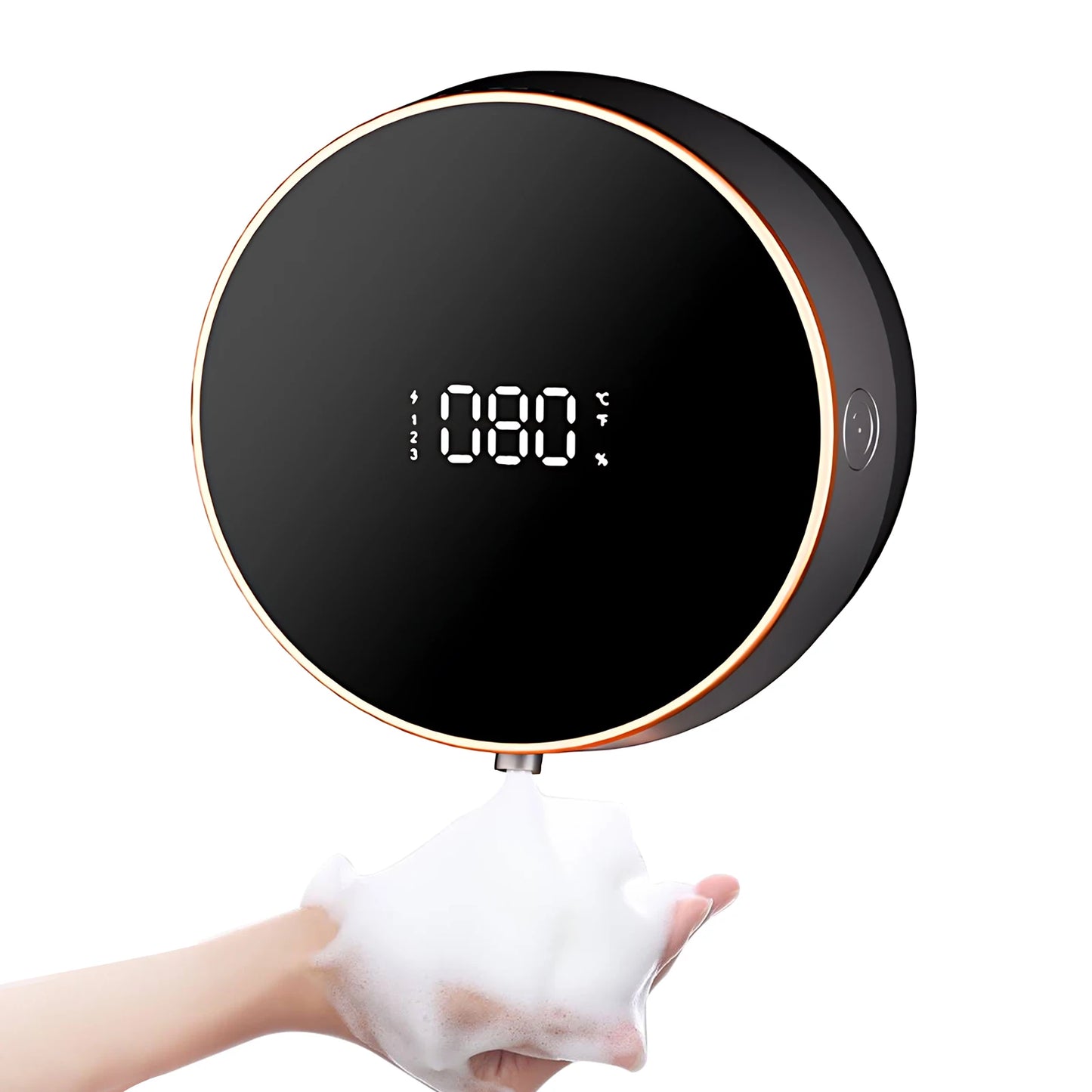 Automatic Foaming Hand Soap Dispenser Touchless Wall Mount No Drilling 300ml 3 Levels Adjustable for Bathroom Kitchen Laundry