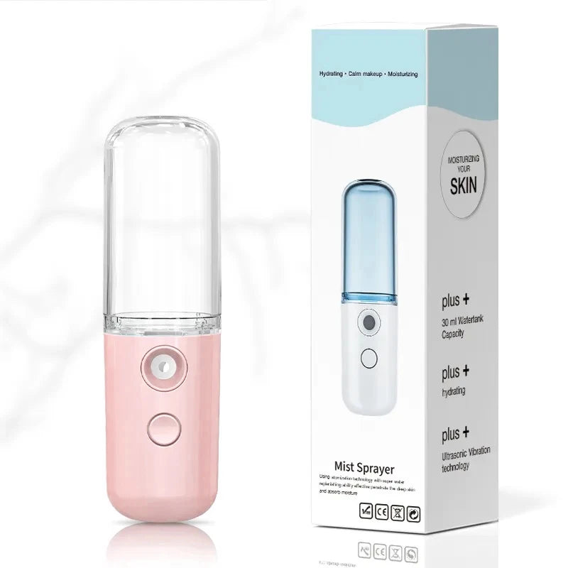 50ML Enlarged Water Tank Mini Humidifier Portable Cool Mist Maker Facial Steamer Nano Facial Sprayer For Face Care