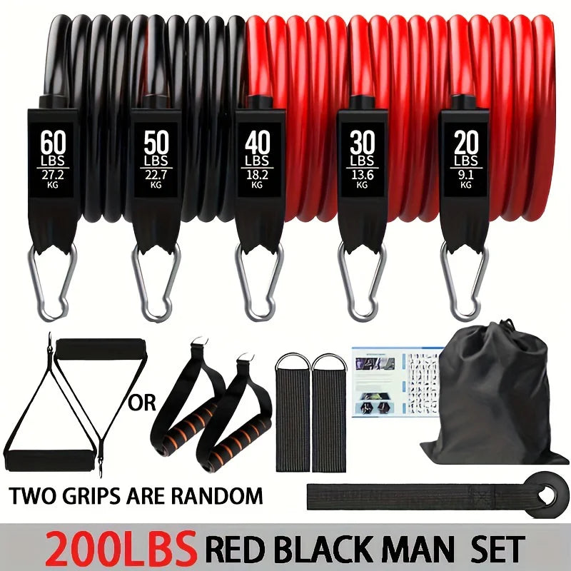 Multi Functional Resistance Exercise Set, Tension Rope, Fitness Tension Belt, Elastic Rope, and Portable Fitness Equipment