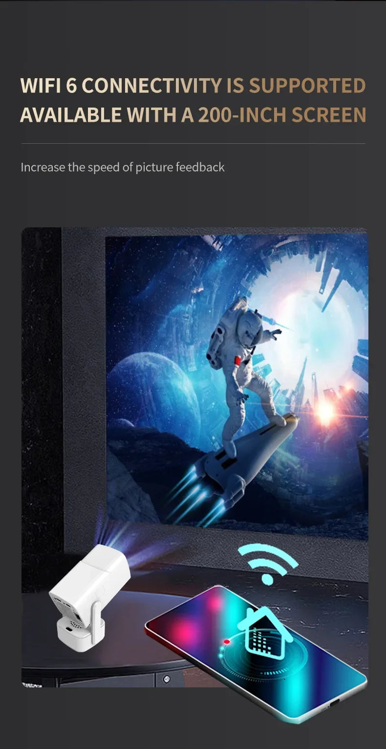 P30 PRO Smart Mini Projector Android 11 WiFi6 Support 4K 1080P BT5.0 Projector 1280*720P Home Cinema Portable Projector