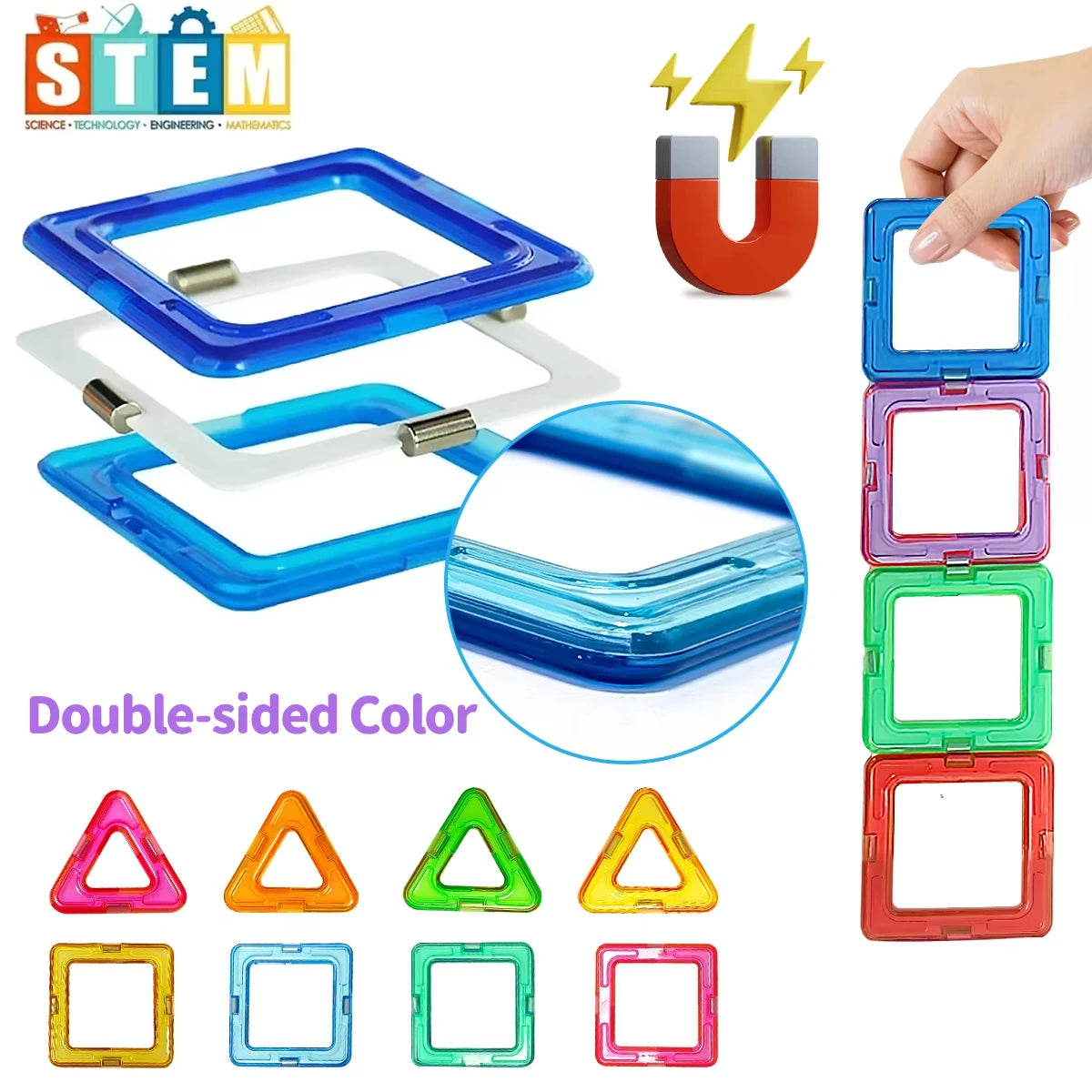 Big Size 148PCS Magnetic Building Blocks STEM Educational Constructor Set Toys for Learning and Birthday Boys Girls Kids Gifts