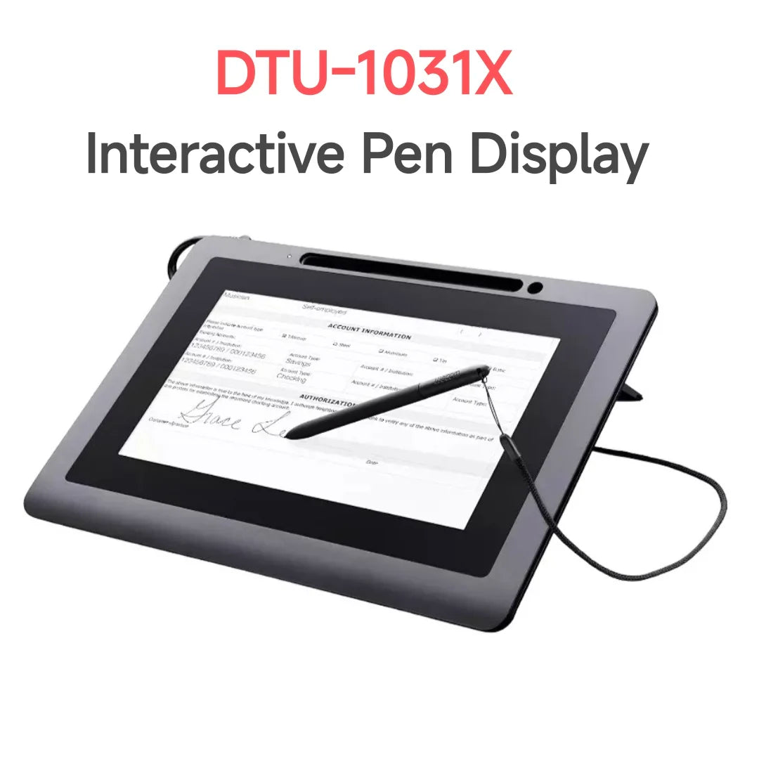 NEW DTU-1031X For Wacom Interactive Pen Display 10.1 Inch LCD Signature Graphics Tablet With Stylus Pen Cable Full Set