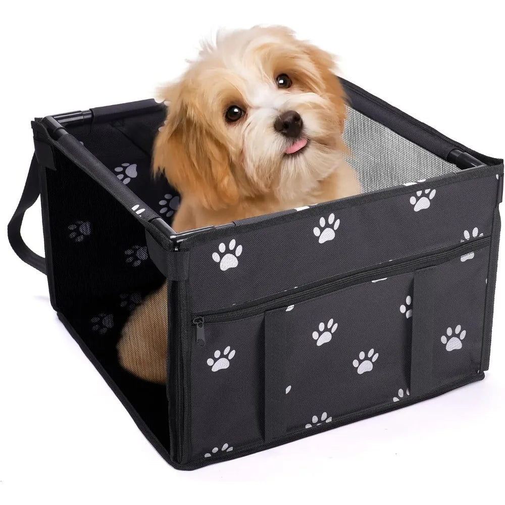 Dog Car Seats for Small and Medium Dogs,Portable Puppy,Pet Car Booster Seat with Mesh Window for Pet Up to 20 lbs