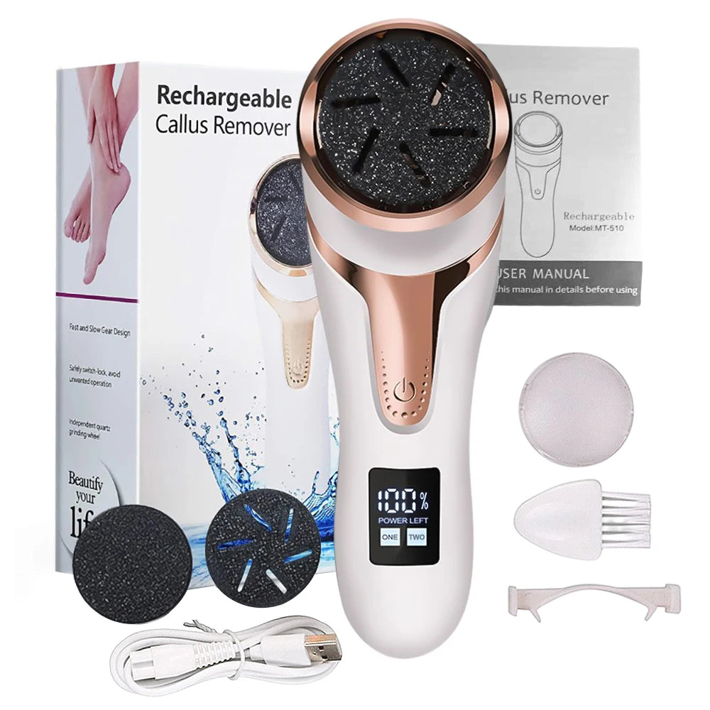2024 Electric Foot Grinder Files, Portable Feet Callus Remover Foot Care Tool for Dead Hard Skin Rechargeable Pedicure Tools