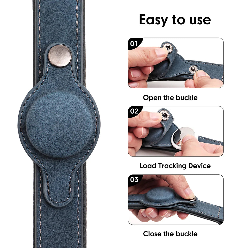 GPS Tracker Dog Collar High Quality Leather Pet Collars Anti-lost Tag Collar Adjustable for Small Medium Dogs Accessories