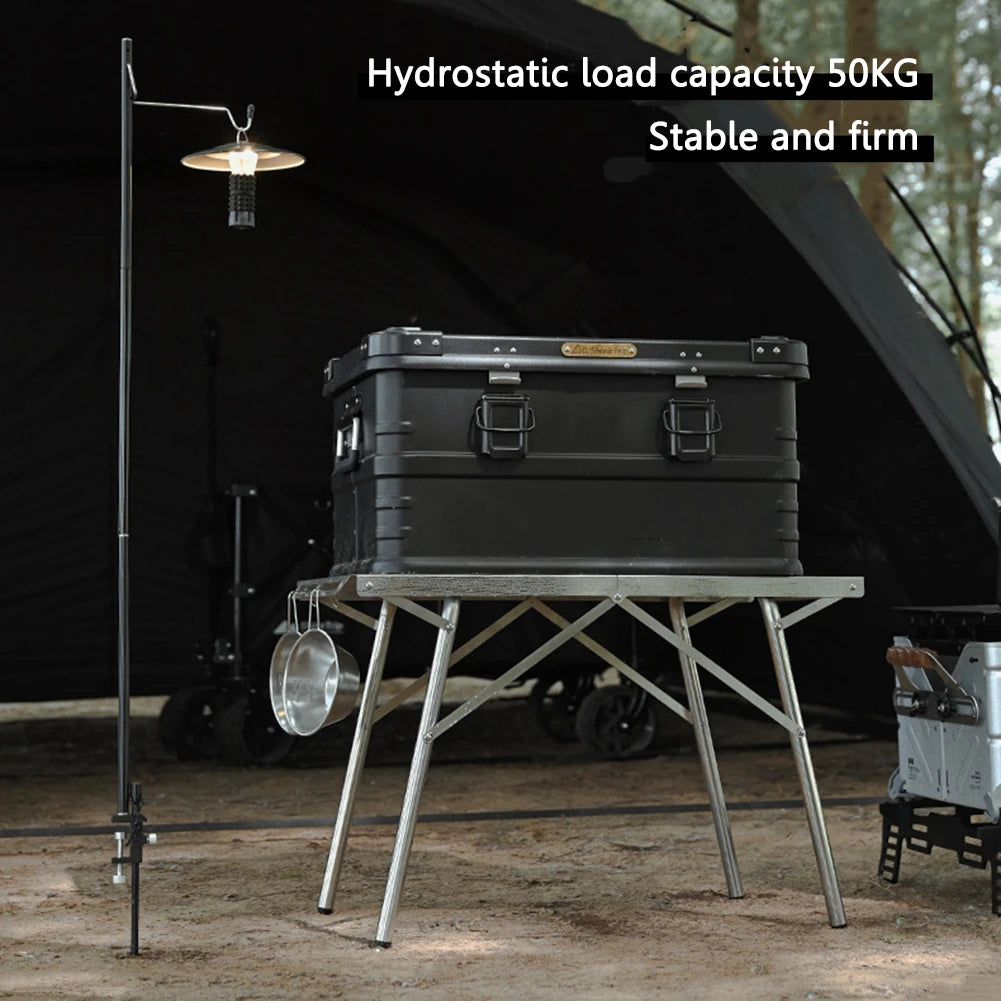 Portable BBQ Picnic Table High Temperature Resistant Stainless Steel Foldable Table Strong Load-bearing Camping Picnic Furniture