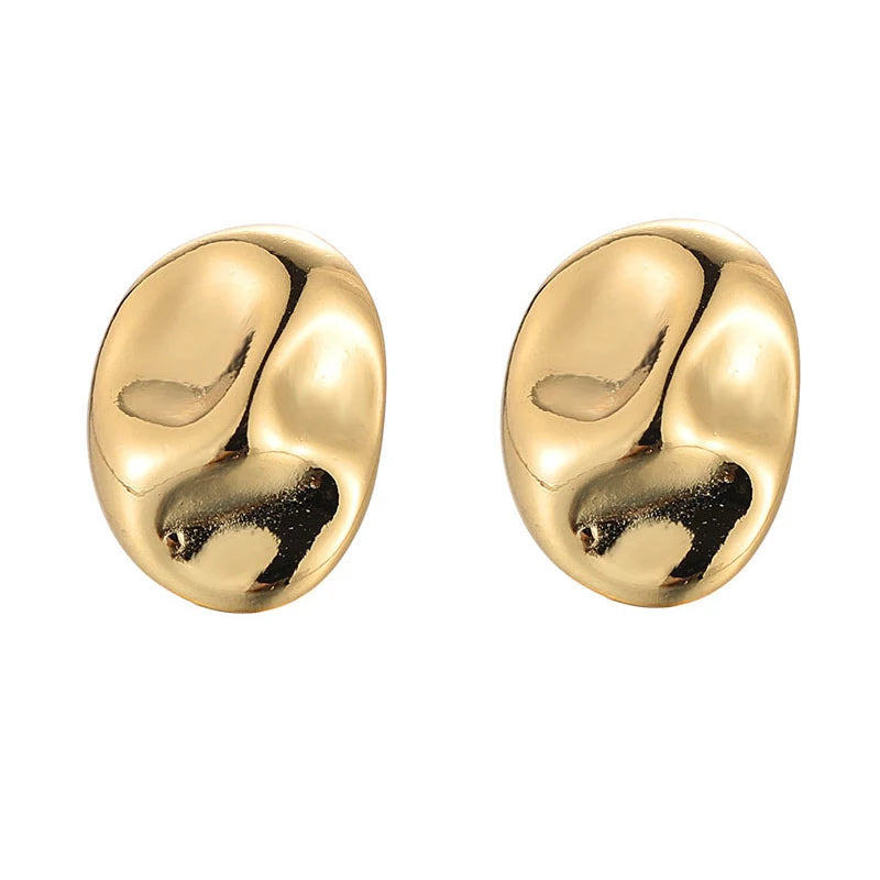 Irregular Metal Cute Earrings For Women Small Size Copper Fashion Trendy Jewelry New Designer Fancy Accessories Party Gift C1382