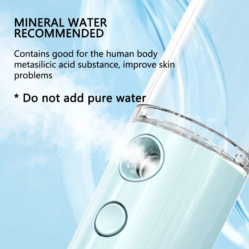 50ML Enlarged Water Tank Mini Humidifier Portable Cool Mist Maker Facial Steamer Nano Facial Sprayer For Face Care