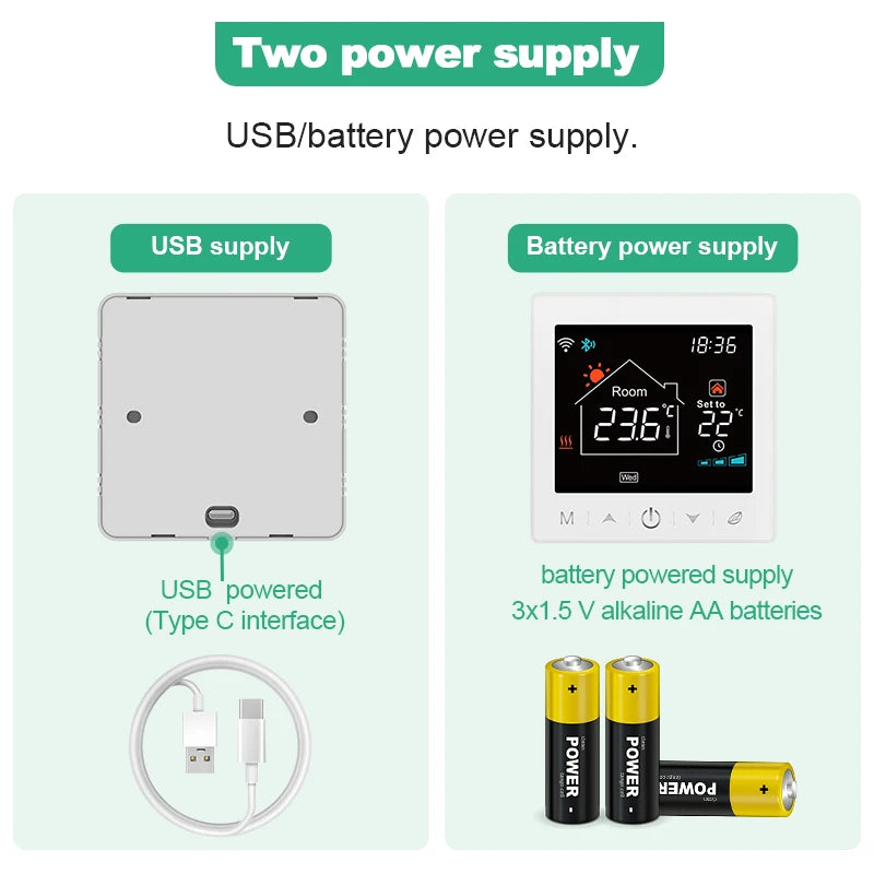 Tuya Smart Home Wifi Wireless Thermostat RF Battery Gas Boiler Water Heating Digital Temperature Controller Alexa Google Home